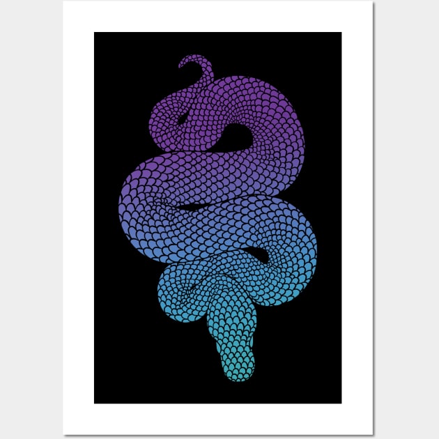 The Curling Cold Snake Wall Art by polliadesign